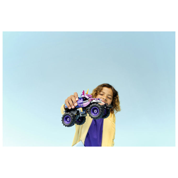Lego 42220 Technic Monster Jam Sparkle Smash Camion Giocattolo Pull-Back con Dettagli di Unicorno e Stelle Scintillanti colore Multicolore
