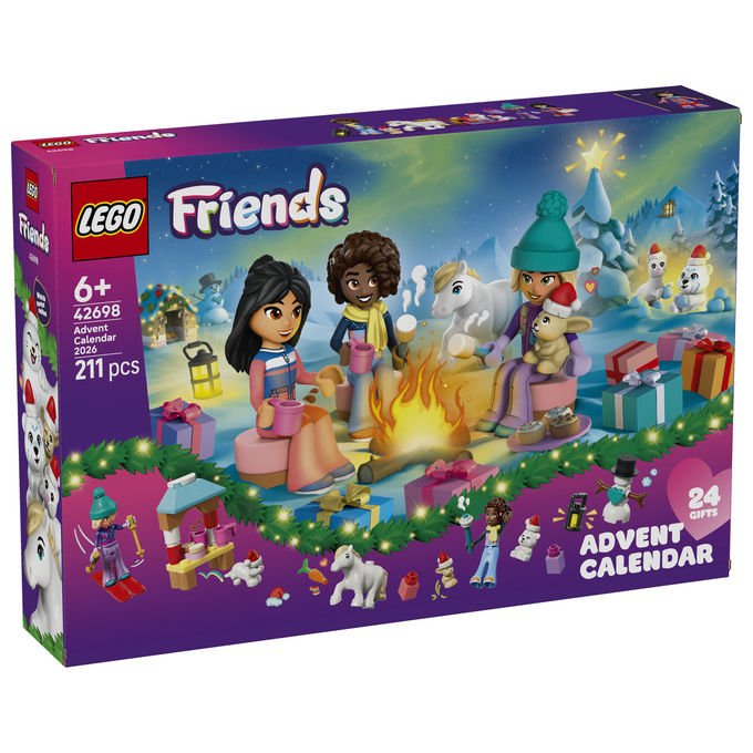 Lego 42698 LEGO Friends Calendario dell'Avvento 2026 con 211 pezzi 3 mini bamboline e 6 mini animali colore Multicolore