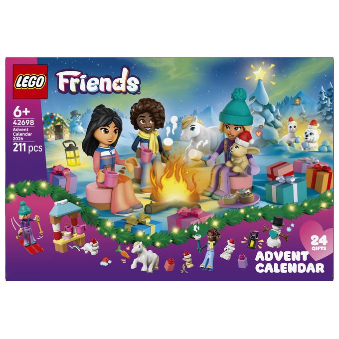 Lego 42698 LEGO Friends Calendario dell'Avvento 2026 con 211 pezzi 3 mini bamboline e 6 mini animali colore Multicolore