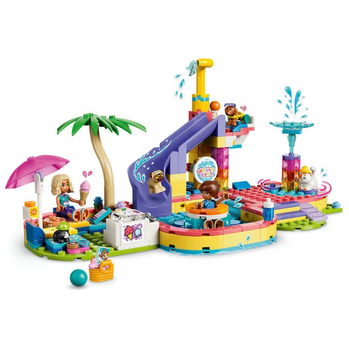 Lego 42676 Friends Set Costruzione Parco Acquatico con Scivolo 2 Mini Bamboline 4 Animali 278 Pezzi da 6 Anni
