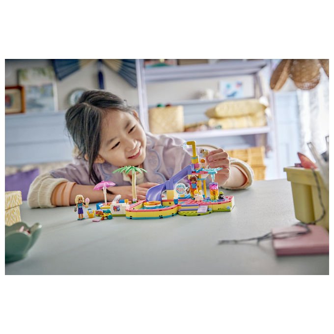Lego 42676 Friends Set Costruzione Parco Acquatico con Scivolo 2 Mini Bamboline 4 Animali 278 Pezzi da 6 Anni
