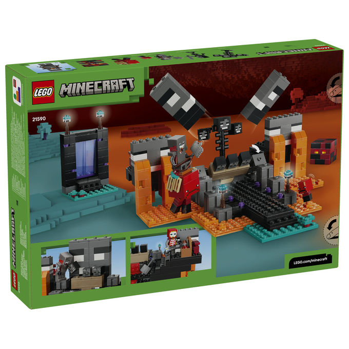 Lego 21590 Minecraft Battaglia contro il Wither con Personaggi Guerriero Crimson Strider Boss Wither Portale del Nether e Funzione Esplosiva colore Multicolore