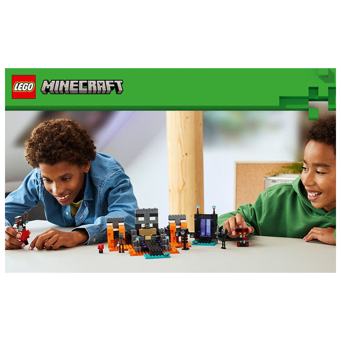 Lego 21590 Minecraft Battaglia contro il Wither con Personaggi Guerriero Crimson Strider Boss Wither Portale del Nether e Funzione Esplosiva colore Multicolore
