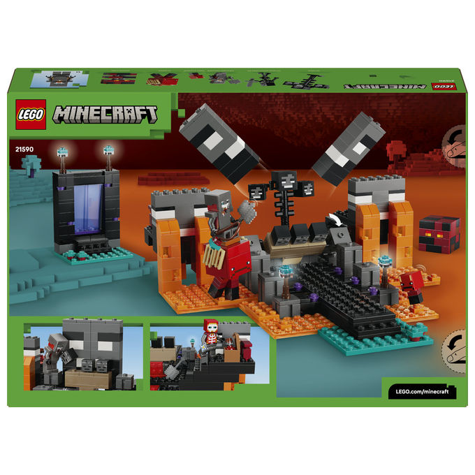 Lego 21590 Minecraft Battaglia contro il Wither con Personaggi Guerriero Crimson Strider Boss Wither Portale del Nether e Funzione Esplosiva colore Multicolore