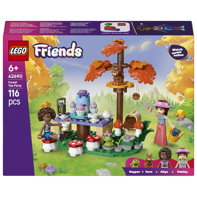 Lego 42690 Friends Tea Party nella Foresta Set Costruzioni 116 Pezzi con 2 Mini Bamboline e 3 Animali da 6 Anni