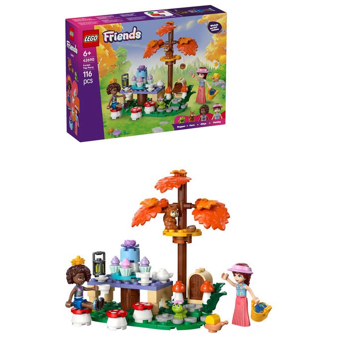 Lego 42690 Friends Tea Party nella Foresta Set Costruzioni 116 Pezzi con 2 Mini Bamboline e 3 Animali da 6 Anni