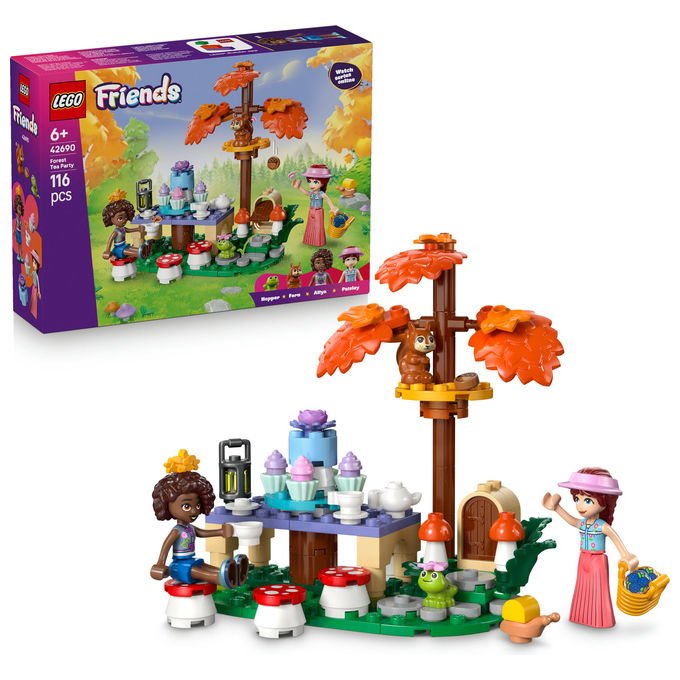 Lego 42690 Friends Tea Party nella Foresta Set Costruzioni 116 Pezzi con 2 Mini Bamboline e 3 Animali da 6 Anni