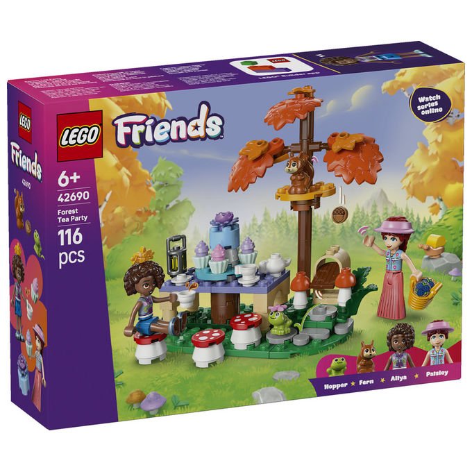 Lego 42690 Friends Tea Party nella Foresta Set Costruzioni 116 Pezzi con 2 Mini Bamboline e 3 Animali da 6 Anni