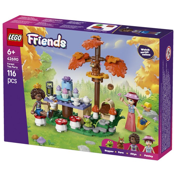 Lego 42690 Friends Tea Party nella Foresta Set Costruzioni 116 Pezzi con 2 Mini Bamboline e 3 Animali da 6 Anni