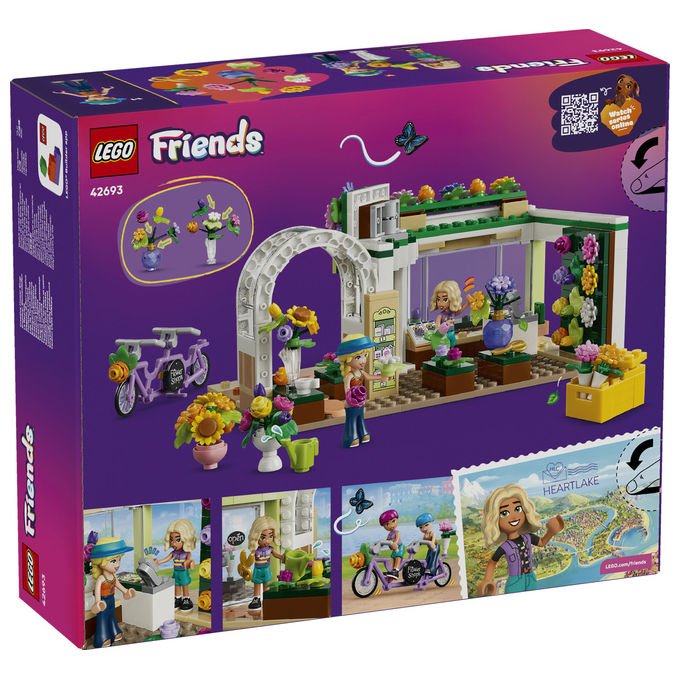 Lego 42693 Friends Negozio di Fiori Creativo Set Costruzioni 377 Pezzi 2 Minidoll Nova e Astrid da 7 Anni