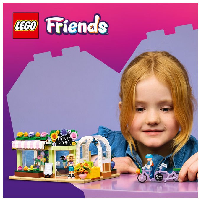 Lego 42693 Friends Negozio di Fiori Creativo Set Costruzioni 377 Pezzi 2 Minidoll Nova e Astrid da 7 Anni