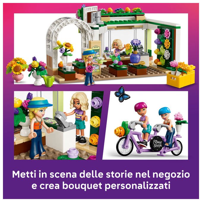 Lego 42693 Friends Negozio di Fiori Creativo Set Costruzioni 377 Pezzi 2 Minidoll Nova e Astrid da 7 Anni