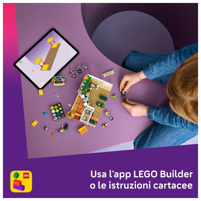 Lego 42693 Friends Negozio di Fiori Creativo Set Costruzioni 377 Pezzi 2 Minidoll Nova e Astrid da 7 Anni