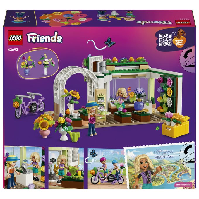 Lego 42693 Friends Negozio di Fiori Creativo Set Costruzioni 377 Pezzi 2 Minidoll Nova e Astrid da 7 Anni