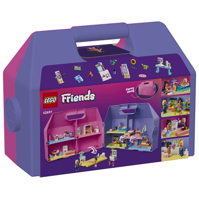 Lego 42697 Friends Valigetta Creativa Casa delle Bambole 355 pezzi 8 stanze 2 Mini Bamboline da 6 anni