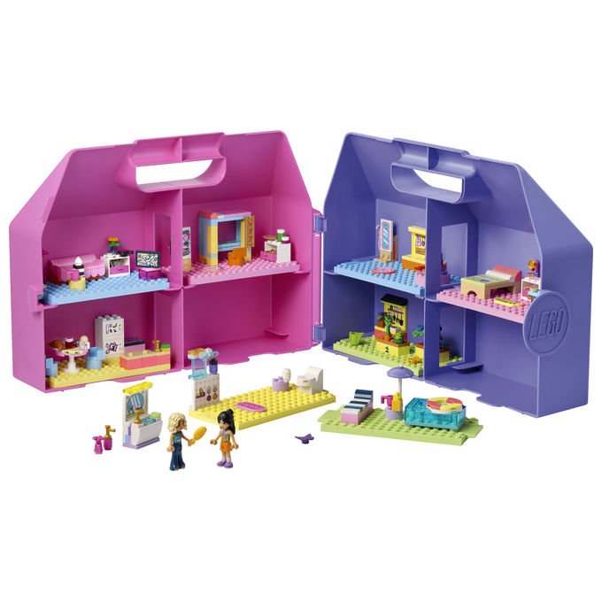 Lego 42697 Friends Valigetta Creativa Casa delle Bambole 355 pezzi 8 stanze 2 Mini Bamboline da 6 anni