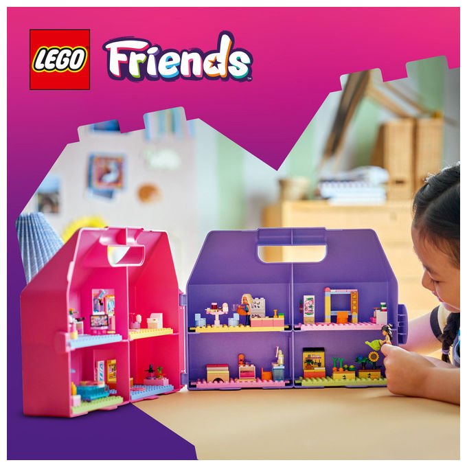 Lego 42697 Friends Valigetta Creativa Casa delle Bambole 355 pezzi 8 stanze 2 Mini Bamboline da 6 anni