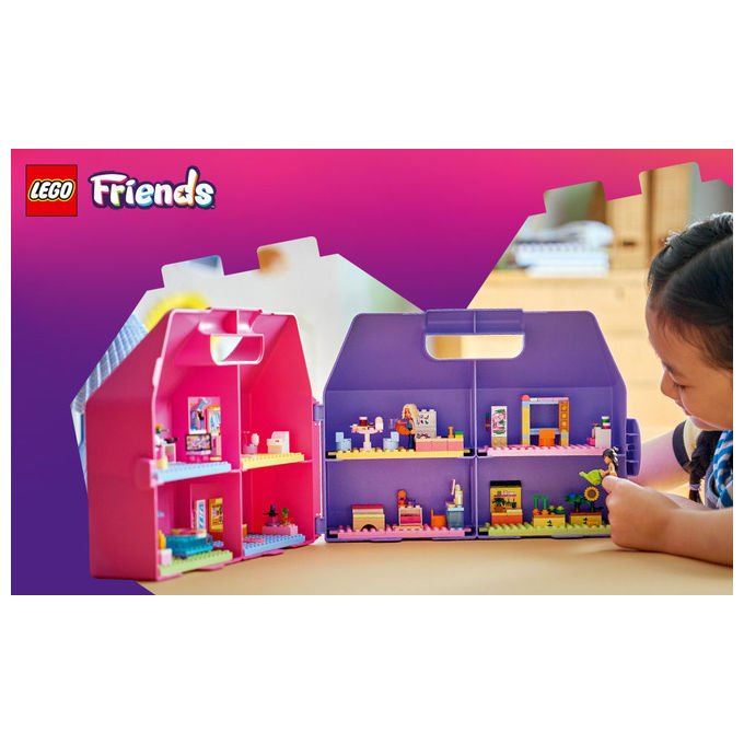 Lego 42697 Friends Valigetta Creativa Casa delle Bambole 355 pezzi 8 stanze 2 Mini Bamboline da 6 anni