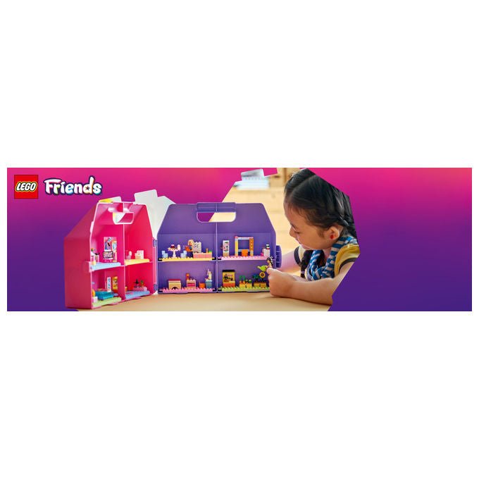 Lego 42697 Friends Valigetta Creativa Casa delle Bambole 355 pezzi 8 stanze 2 Mini Bamboline da 6 anni