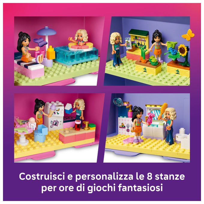 Lego 42697 Friends Valigetta Creativa Casa delle Bambole 355 pezzi 8 stanze 2 Mini Bamboline da 6 anni