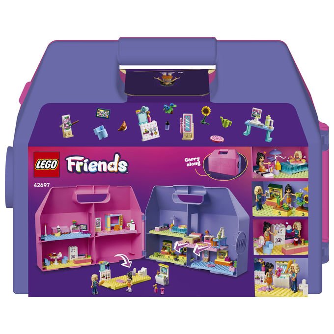 Lego 42697 Friends Valigetta Creativa Casa delle Bambole 355 pezzi 8 stanze 2 Mini Bamboline da 6 anni