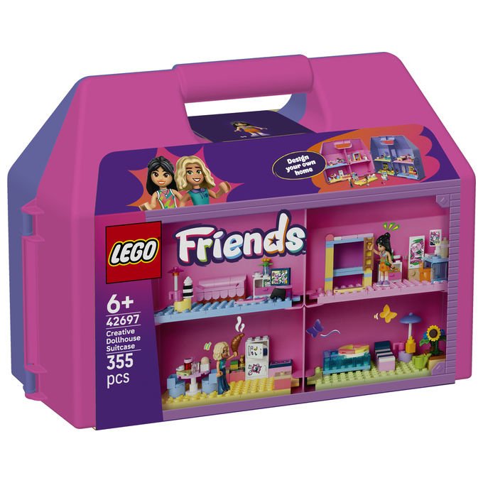 Lego 42697 Friends Valigetta Creativa Casa delle Bambole 355 pezzi 8 stanze 2 Mini Bamboline da 6 anni