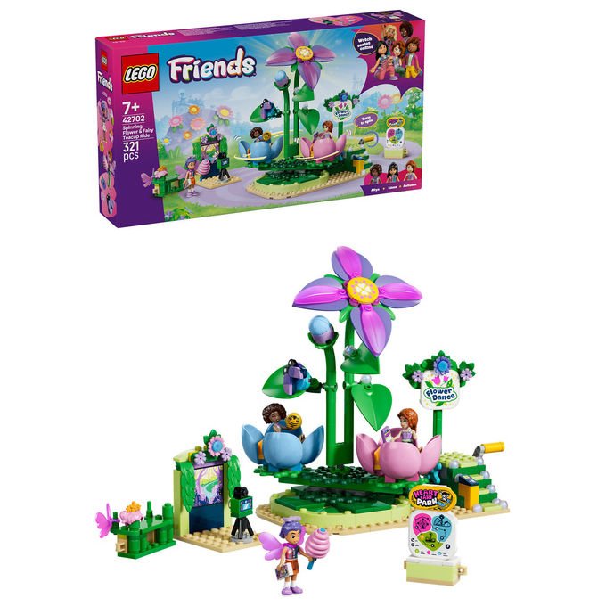 Lego 42702 Friends Giostra delle Tazze da Te' Floreali Set da Costruire 321 Pezzi 3 Mini Bamboline 7+