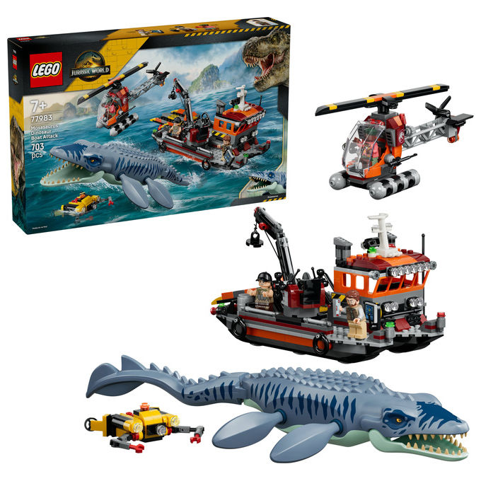 Lego 77983 Attacco Alla Barca Del Dinosauro Mosasaurus 703 pezzi eta' 7+ colore Multicolore