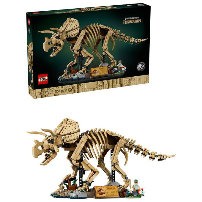 Lego 77985 Jurassic World Fossili di Dinosauro Triceratopo Set da Collezione 1154 Pezzi per Adulti con Minifigure