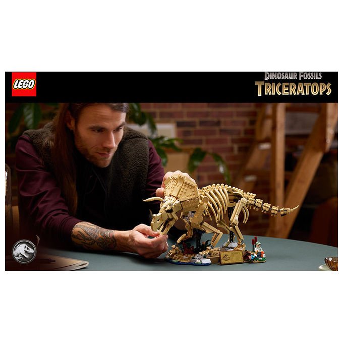 Lego 77985 Jurassic World Fossili di Dinosauro Triceratopo Set da Collezione 1154 Pezzi per Adulti con Minifigure