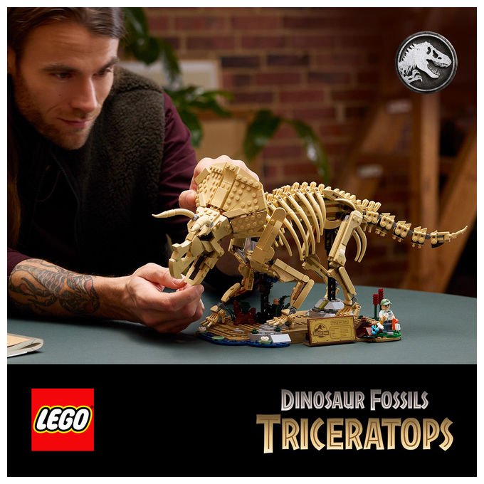 Lego 77985 Jurassic World Fossili di Dinosauro Triceratopo Set da Collezione 1154 Pezzi per Adulti con Minifigure