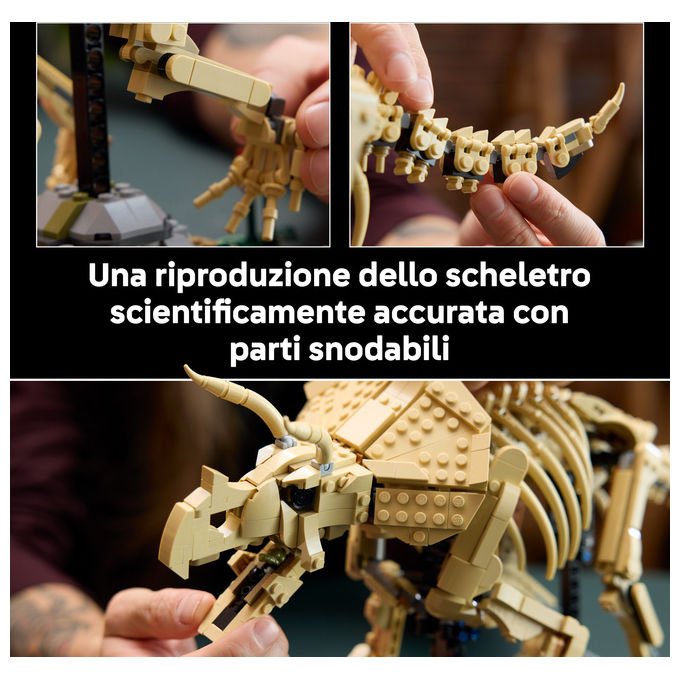 Lego 77985 Jurassic World Fossili di Dinosauro Triceratopo Set da Collezione 1154 Pezzi per Adulti con Minifigure
