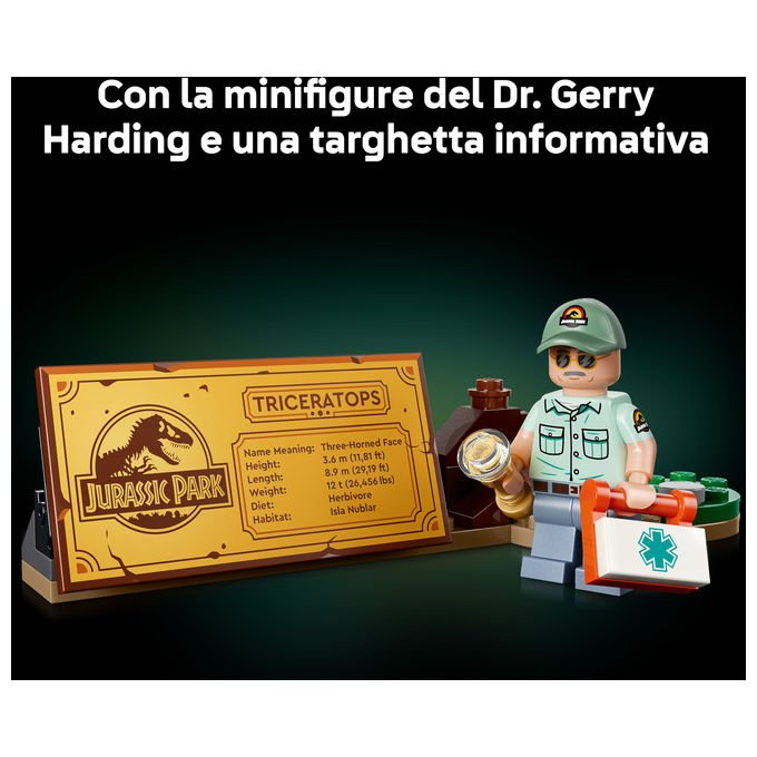 Lego 77985 Jurassic World Fossili di Dinosauro Triceratopo Set da Collezione 1154 Pezzi per Adulti con Minifigure