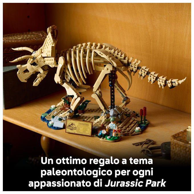 Lego 77985 Jurassic World Fossili di Dinosauro Triceratopo Set da Collezione 1154 Pezzi per Adulti con Minifigure