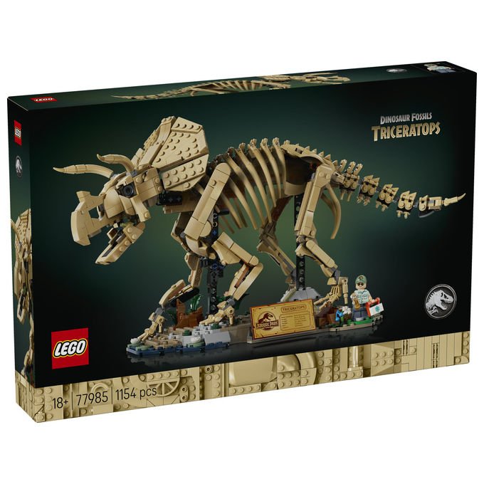 Lego 77985 Jurassic World Fossili di Dinosauro Triceratopo Set da Collezione 1154 Pezzi per Adulti con Minifigure
