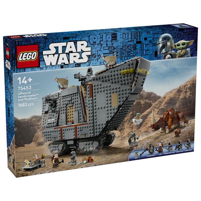Lego 75453 Sandcrawler e Mudhorn Offworld Set da Costruzione 1683 pezzi con 5 Minifigure e Mudhorn Snodabile colore Multicolore