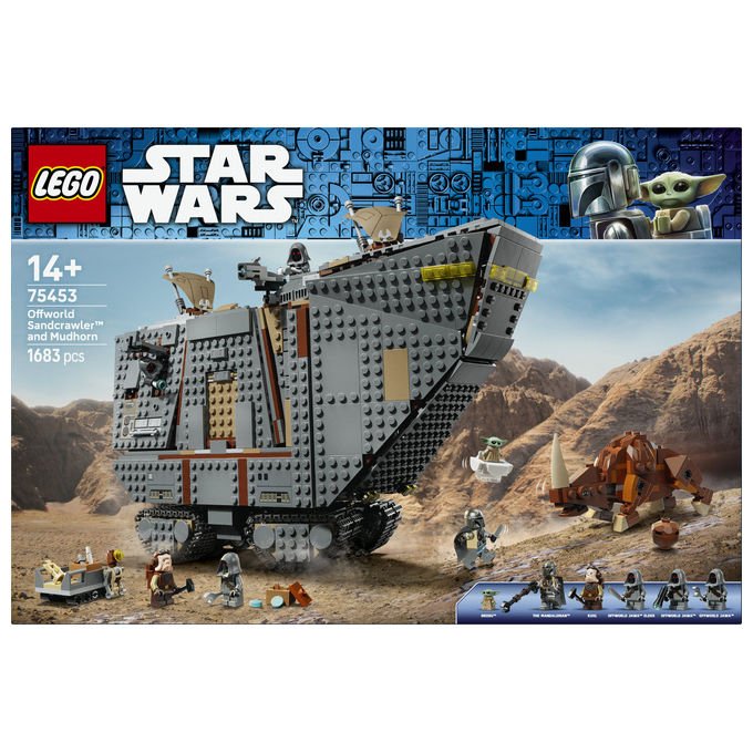 Lego 75453 Sandcrawler e Mudhorn Offworld Set da Costruzione 1683 pezzi con 5 Minifigure e Mudhorn Snodabile colore Multicolore