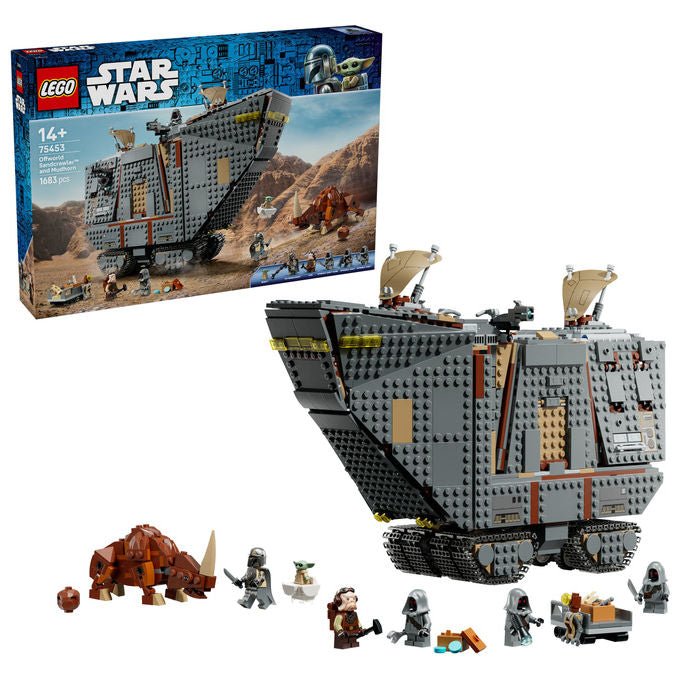 Lego 75453 Sandcrawler e Mudhorn Offworld Set da Costruzione 1683 pezzi con 5 Minifigure e Mudhorn Snodabile colore Multicolore