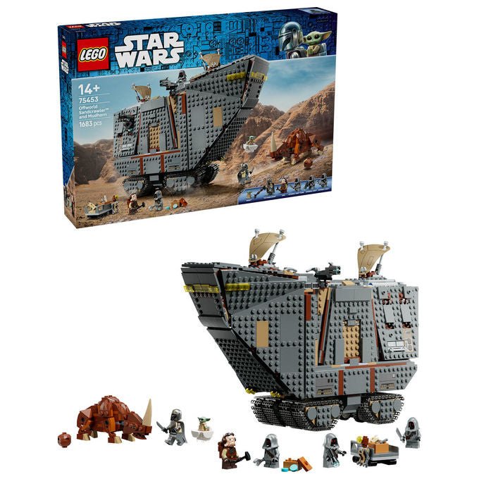 Lego 75453 Sandcrawler e Mudhorn Offworld Set da Costruzione 1683 pezzi con 5 Minifigure e Mudhorn Snodabile colore Multicolore