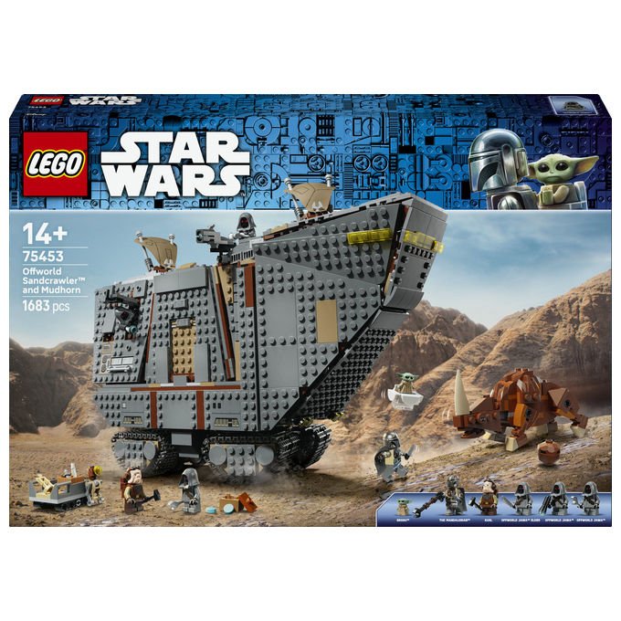 Lego 75453 Sandcrawler e Mudhorn Offworld Set da Costruzione 1683 pezzi con 5 Minifigure e Mudhorn Snodabile colore Multicolore