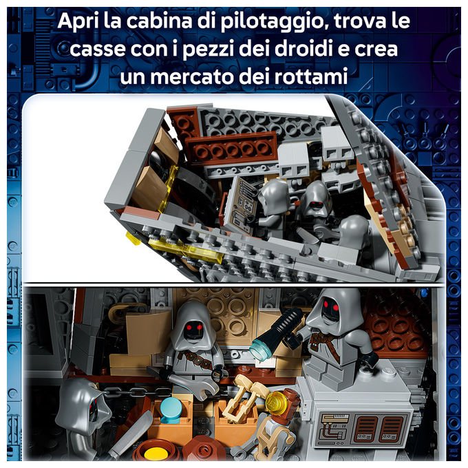 Lego 75453 Sandcrawler e Mudhorn Offworld Set da Costruzione 1683 pezzi con 5 Minifigure e Mudhorn Snodabile colore Multicolore
