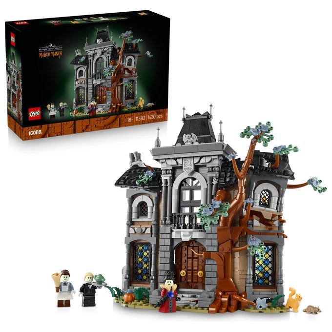 Lego 11383 Icons Kit di Modellismo per Adulti con 1420 Pezzi Minifigure Fosforescenti e Interni Gotici colore Nero
