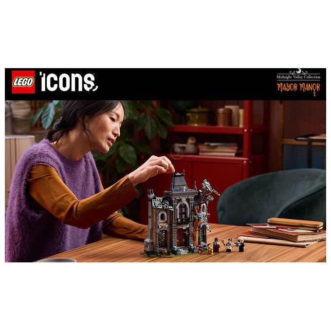 Lego 11383 Icons Kit di Modellismo per Adulti con 1420 Pezzi Minifigure Fosforescenti e Interni Gotici colore Nero