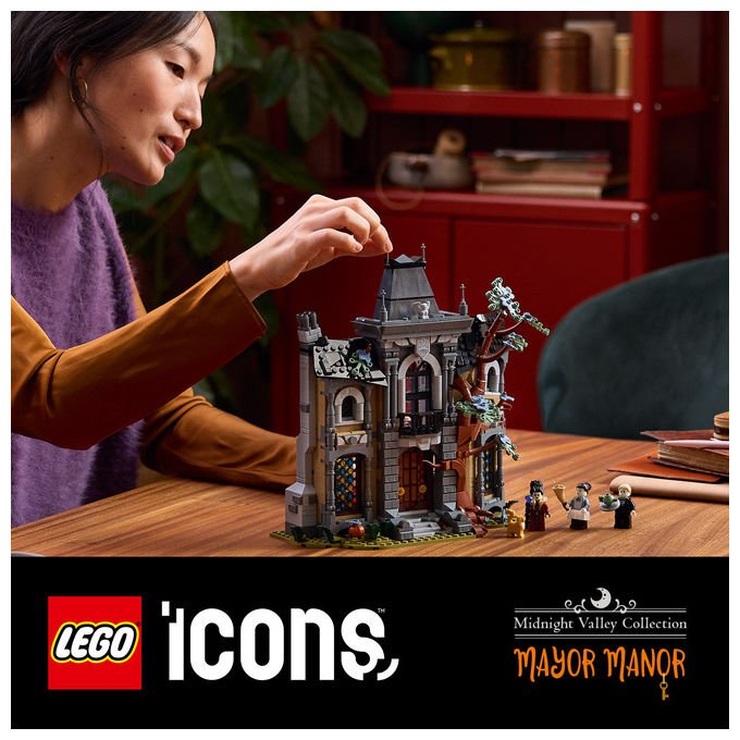 Lego 11383 Icons Kit di Modellismo per Adulti con 1420 Pezzi Minifigure Fosforescenti e Interni Gotici colore Nero