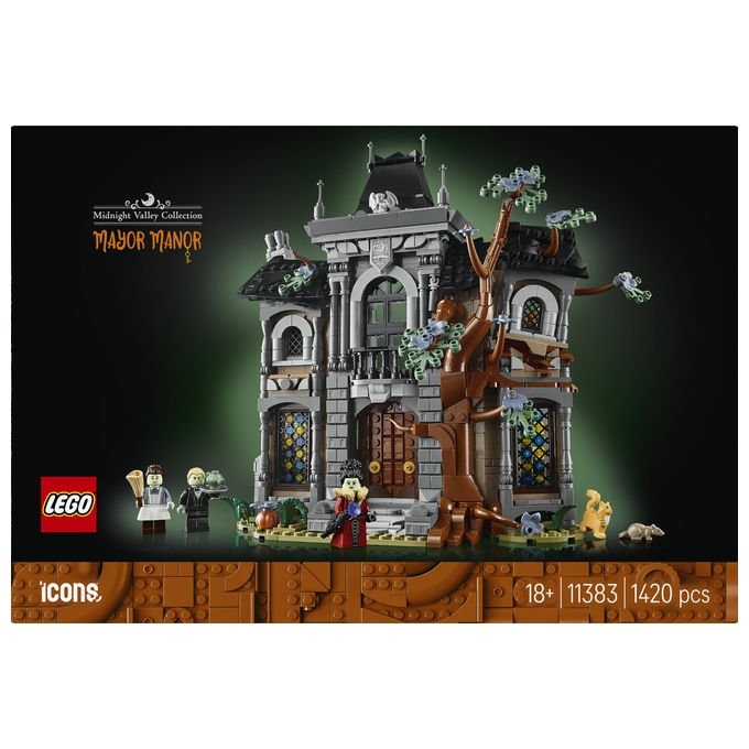 Lego 11383 Icons Kit di Modellismo per Adulti con 1420 Pezzi Minifigure Fosforescenti e Interni Gotici colore Nero