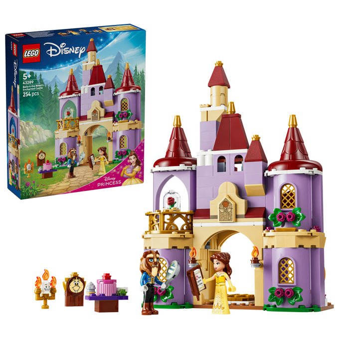 Lego 43289 Disney Princess Belle e il Castello Incantato della Bestia Set Costruzioni 254 pezzi 4 Personaggi per Bambini 5 anni