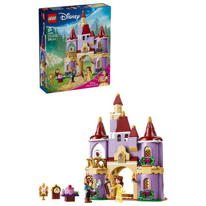 Lego 43289 Disney Princess Belle e il Castello Incantato della Bestia Set Costruzioni 254 pezzi 4 Personaggi per Bambini 5 anni
