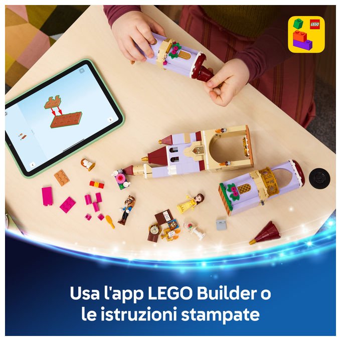 Lego 43289 Disney Princess Belle e il Castello Incantato della Bestia Set Costruzioni 254 pezzi 4 Personaggi per Bambini 5 anni