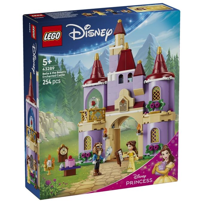 Lego 43289 Disney Princess Belle e il Castello Incantato della Bestia Set Costruzioni 254 pezzi 4 Personaggi per Bambini 5 anni