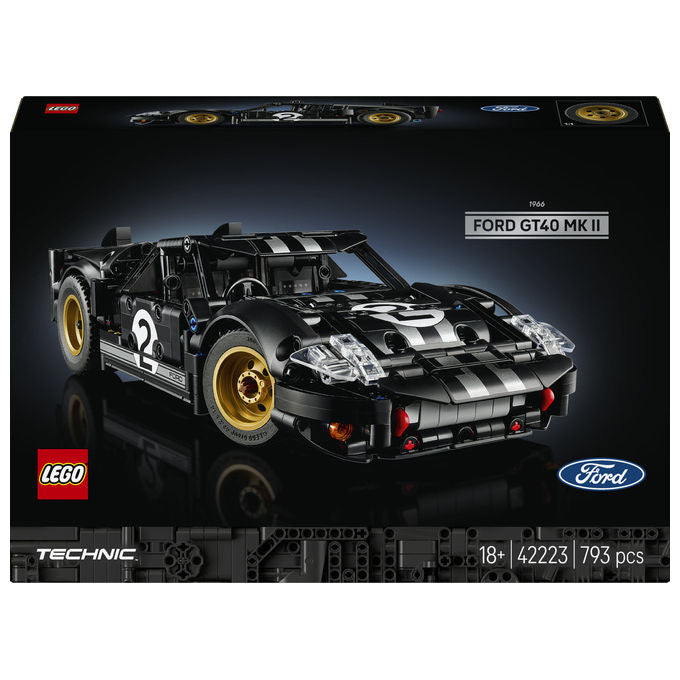 Lego 42223 Technic Auto da Corsa Ford GT40 MKII 1966 Kit di Modellismo 793 Pezzi colore Multicolore